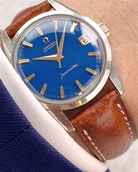 omega moon dial watch|omega seamaster blue dial vintage.